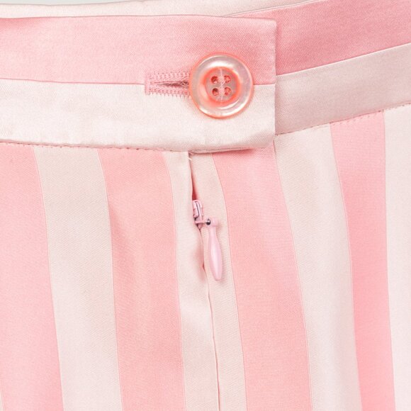 Escada Couture Pink-Striped Silk-Satin Pencil Skirt - Picture 6 of 8